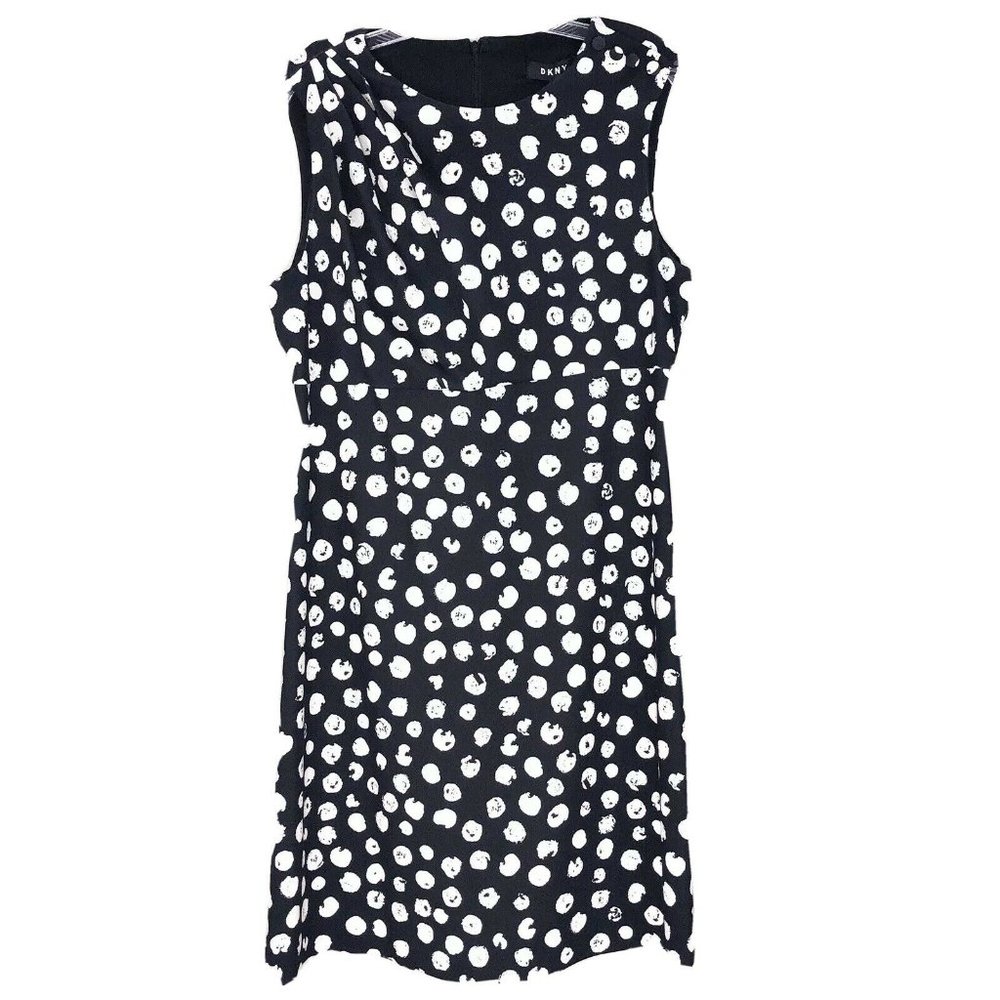 NWT DKNY Black & Ivory Knit Sheath Dress Size 6